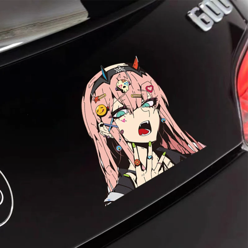 Anime secondary 02 cyberpunk creative car stickers waterproof sun screen stickers electric car motorbike decorative accessories