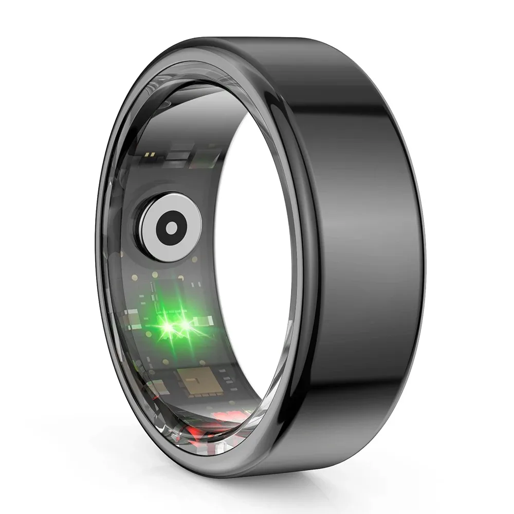 Smart Ring Military Grade Titanium Steel Shell Health Monitoring IP68 & 3ATM Waterproof Multi-sport Modes