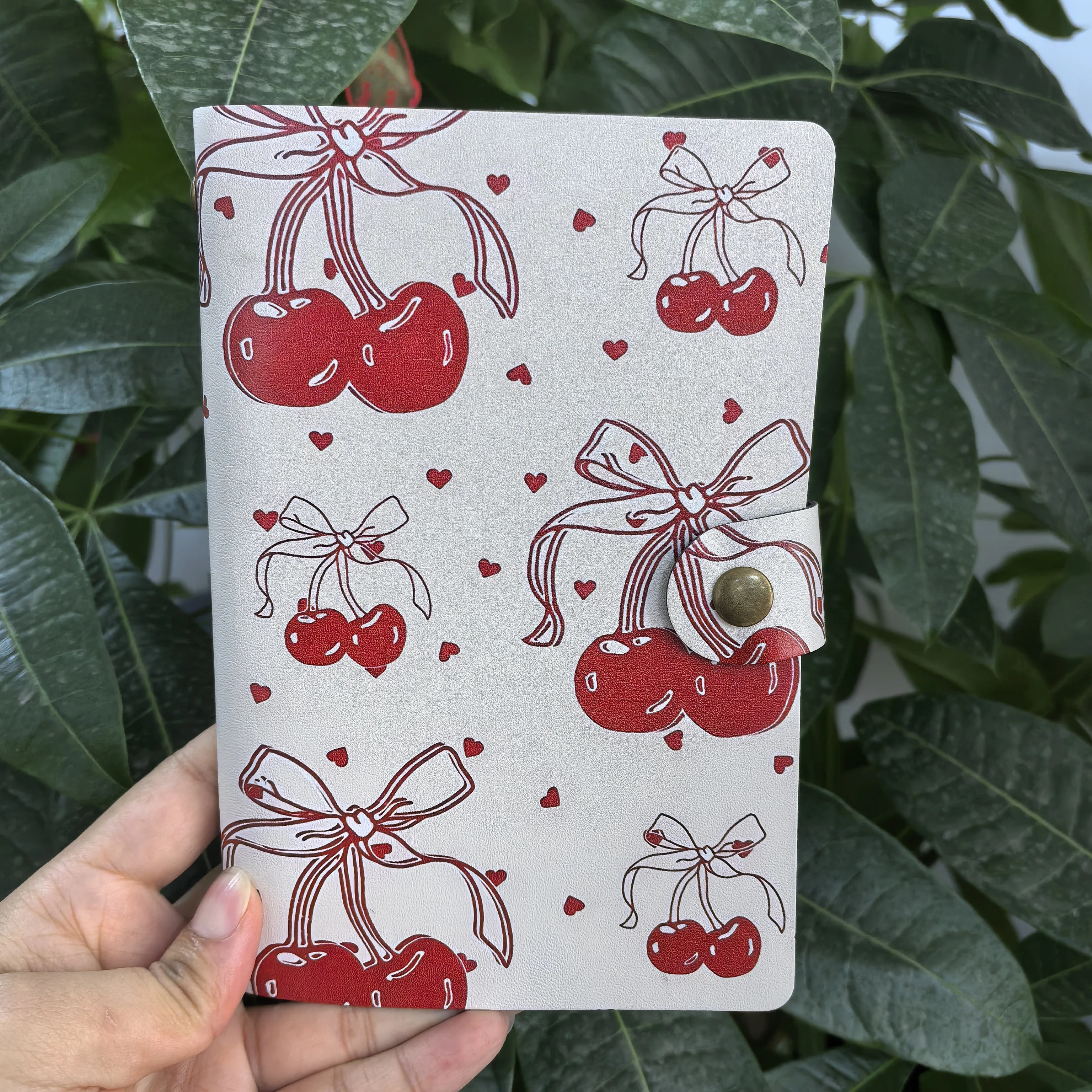 

Stained Pink Rose Notebook, A6 String Closure Journal, Art Nouveau Floral Butterfly Diary, Aesthetic Stationery Gift for Women A