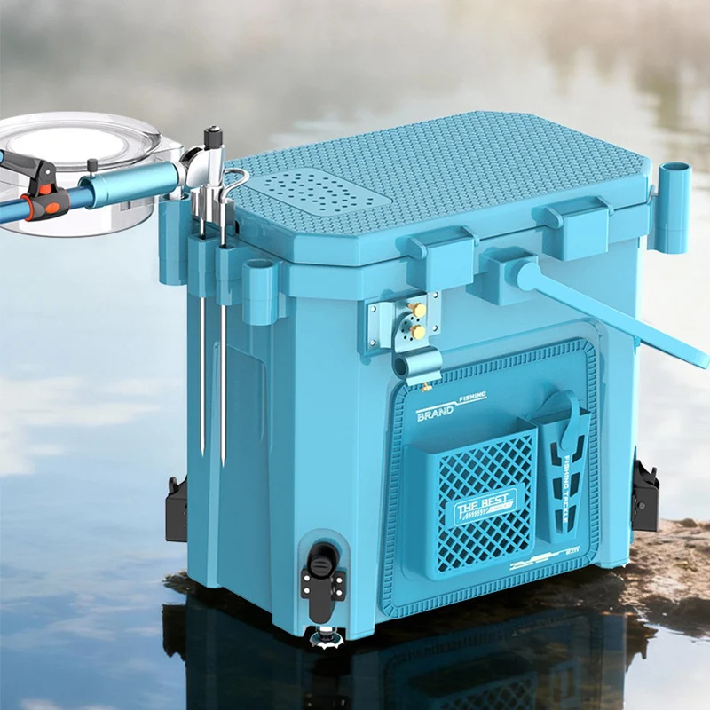 

Новый набор рыболовных ведерков, многофункциональное оборудование для дикой рыбалки, аквариум для живой рыбы, коробка для снастей для ловли карпа с подъемными ножками, ящик для инструментов