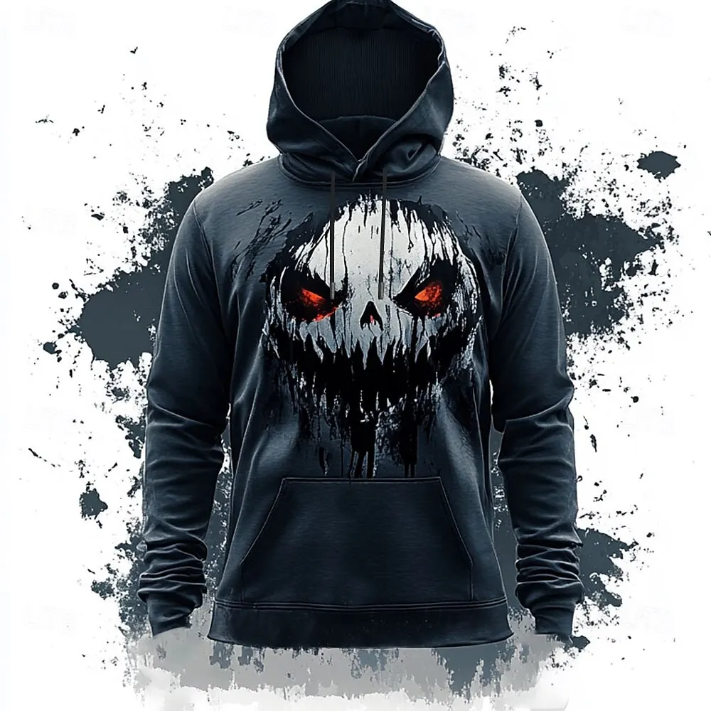 New Models Autumn Men's Hoodie 3D Horror Pattern Printing Leisure Street Fashion Pullover Top Sweatshirt Male Oversized Clothing