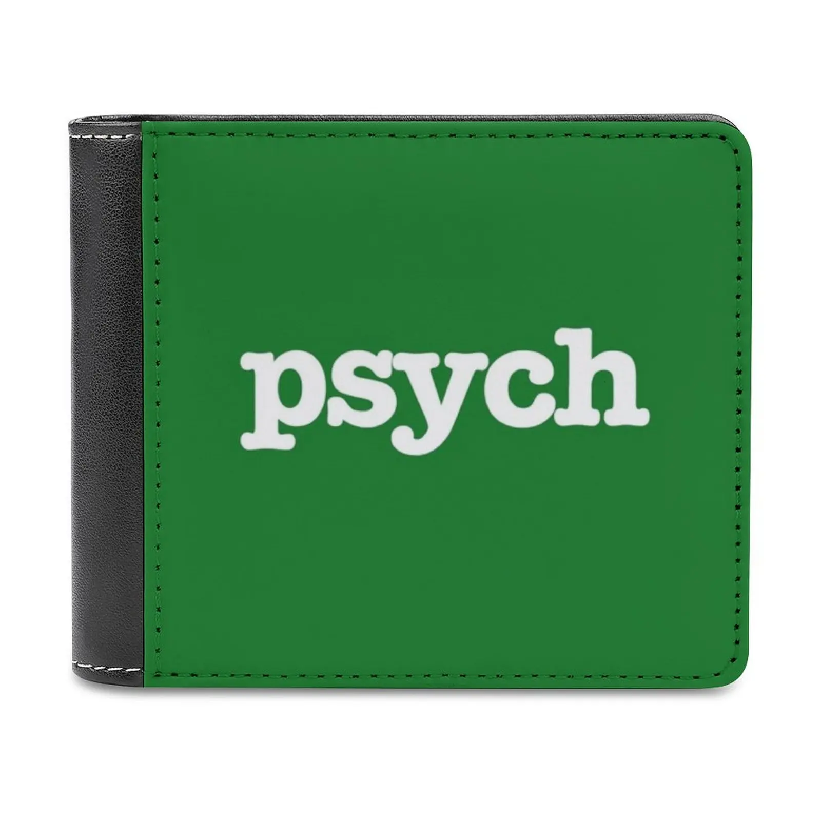 Psych Title Leather Wallet Men Classic Black Purse Credit Card Holder Fashion Men's Wallet Psych Shawn Spencer Shawn Burton