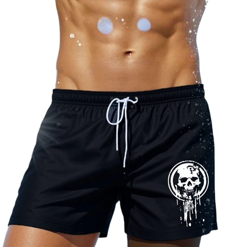 

Новые мужские пляжные шорты с принтом черепа 2026 года: летние повседневные модные шорты для серфинга, спорта, бега и велоспорта