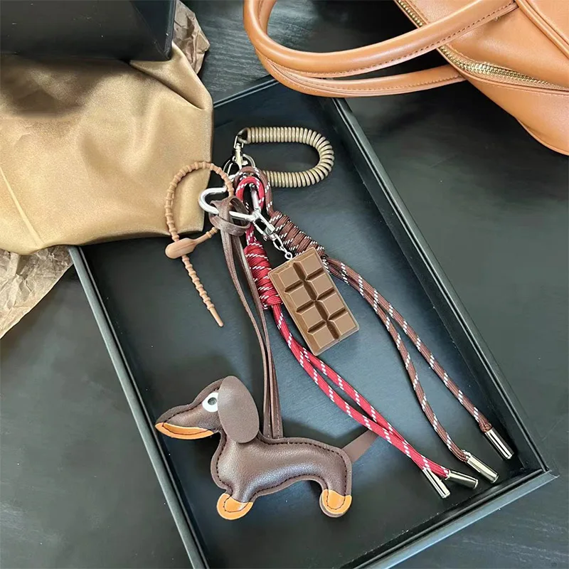 Bag Charms Braid Rope Dachshund Pendant Versatile Complicated Bag Pendants Hanging Rope for Phone Bag Accessories ﻿Decoration