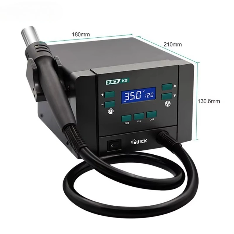K8   /   1000W Hot Air Desoldering Station LED Digital Display Hot Air Heat    SMD BGA Rework Station Tool