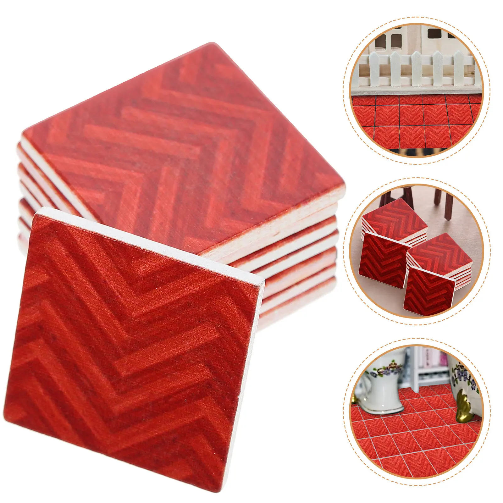 

18Pcs Mini House Wooden Flooring Natural Wood Small Floorboards Decorative Creative Mini Flooring Accessories Tiny Floor Sheets
