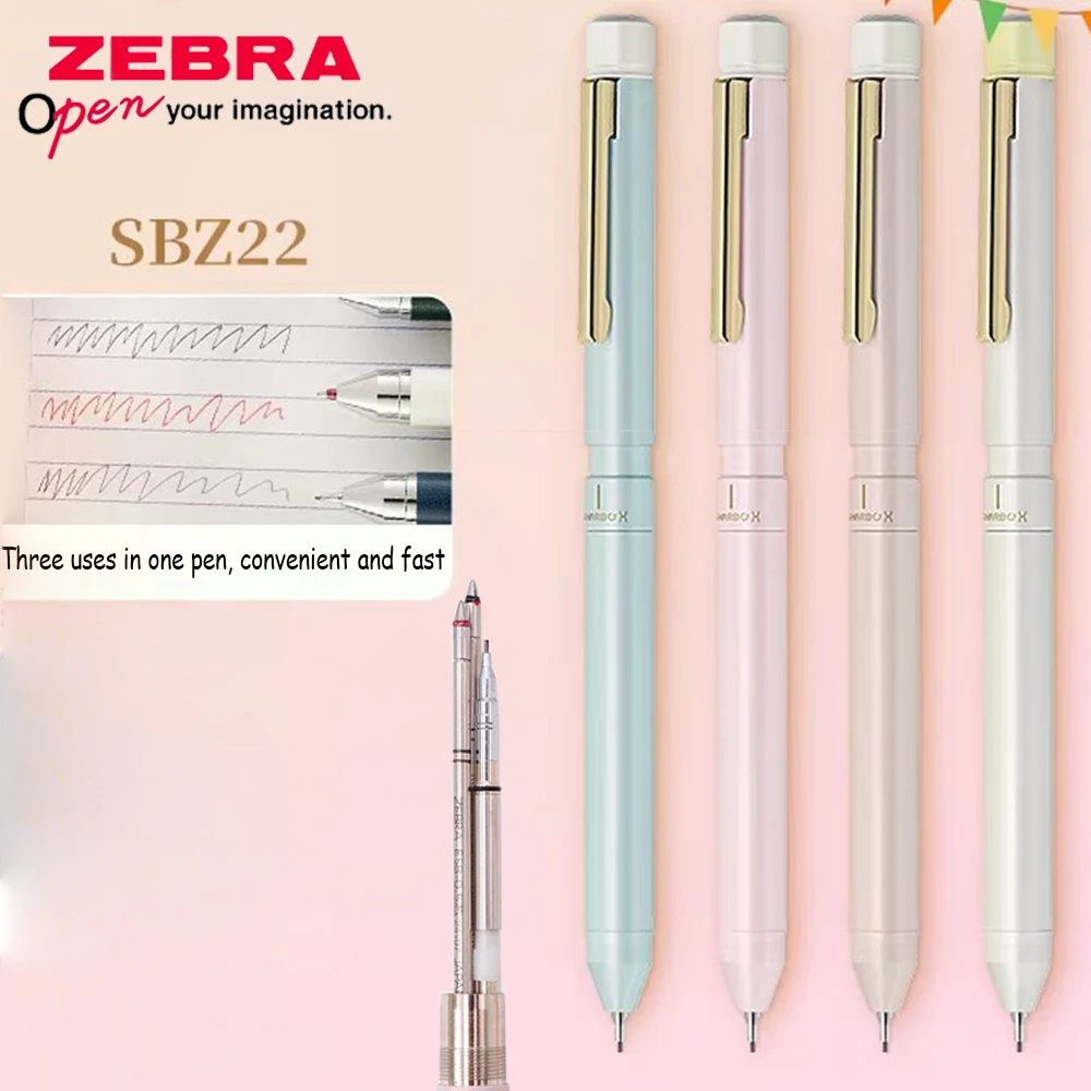 

Japan ZEBRA Multifunctional Pen SBZ22 2-Color Gel Pen 0.5 Mechanical Pencil High-End Office Metal Pen Holder Gift Stationery