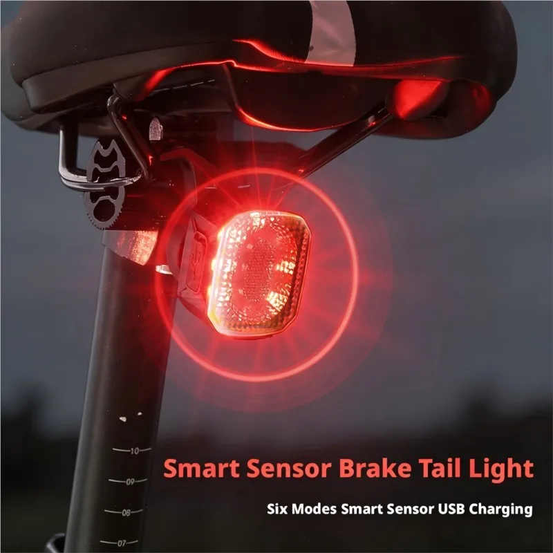 Smart Bike Tail Light Vibration Brake Sensor LED Bicycle Rear Light Auto Brake Warning Lamp for MTB Road Bike Night Riding 2026