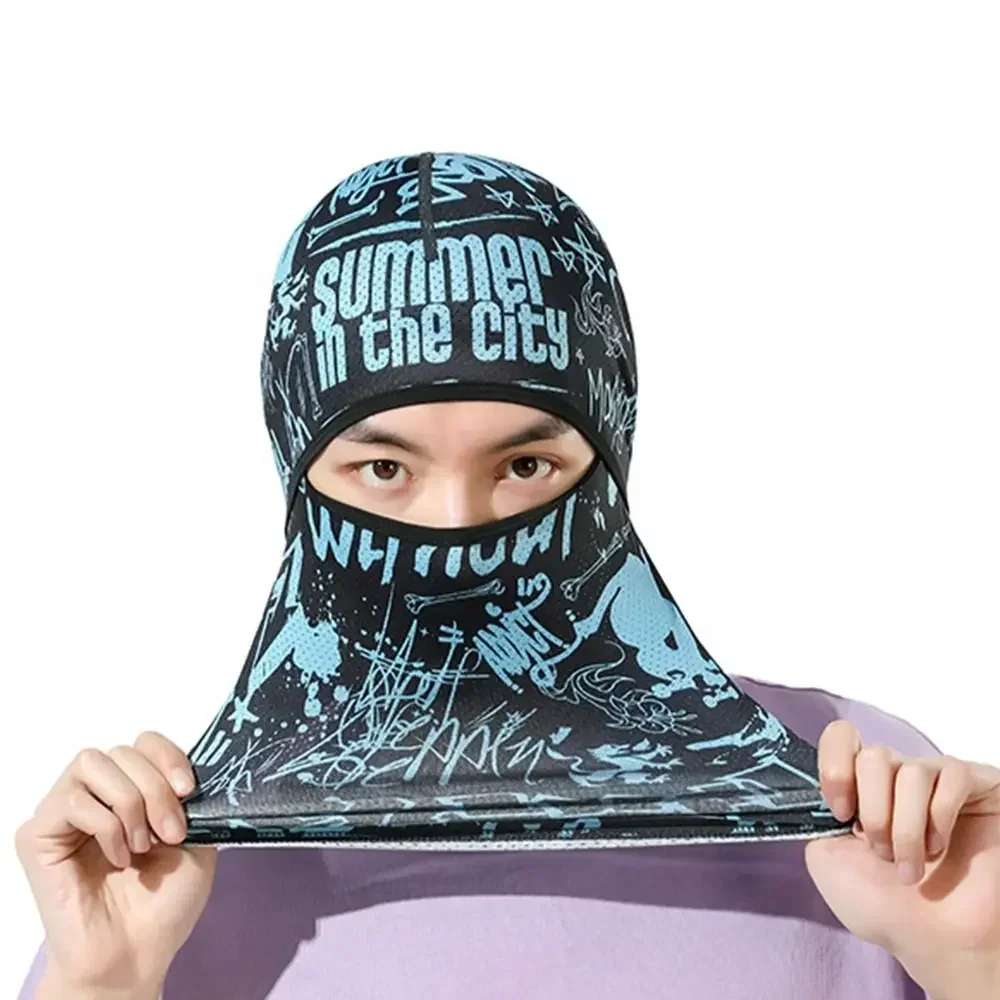 Sommer Kühle Balaclava Eis Seide Radfahren Volle Gesicht Kappe Sonne Anti-UV-Schutz Sport Gesicht Abdeckung Kopfbedeckung Fahrrad Motorrad männer Hut – Detail 5