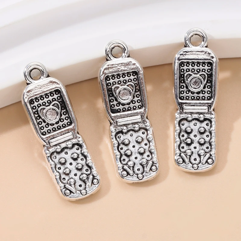 25pcs New Mobile Phone Alloy Charms Cute Little Telephone Fashion Y2K Style Pendants For Making Handmade DIY Fiindings Jewelry