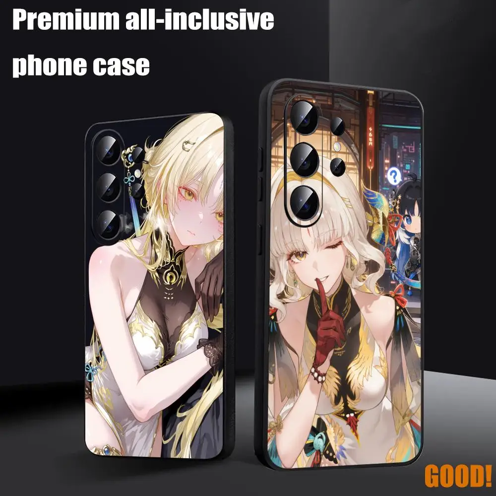 Wuthering Waves Suisui Phone Case For Samsung Galaxy S26 S25 S24 S23 S22 S21 S20 Plus Ultra Note20 Soft Black