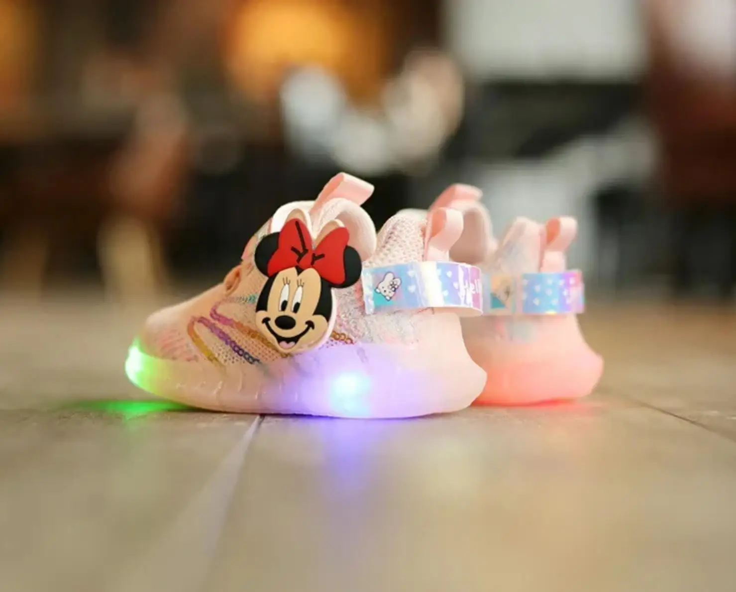 

Disney Minnie LED Sneakers children cartoon boy girl non-slip casual shoes Mickey mouse sports shoes student running shoes
