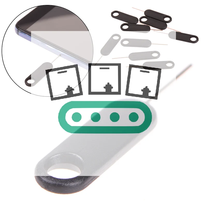 10pcs Universal Sim Card Tray Pin Ejecting Removal Needle Opener Ejector ForiPhone 7 6S 6 Plus 5 ForHuawei ForXaomi Mobile Phon