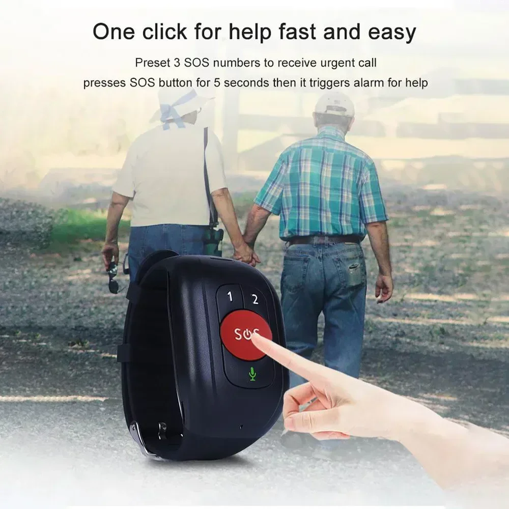HY Digital Elderly GPS Watch 4G Tracking Bracelet Health Temperature Management SOS IP67 Old People Locator Fall Alert Tracker