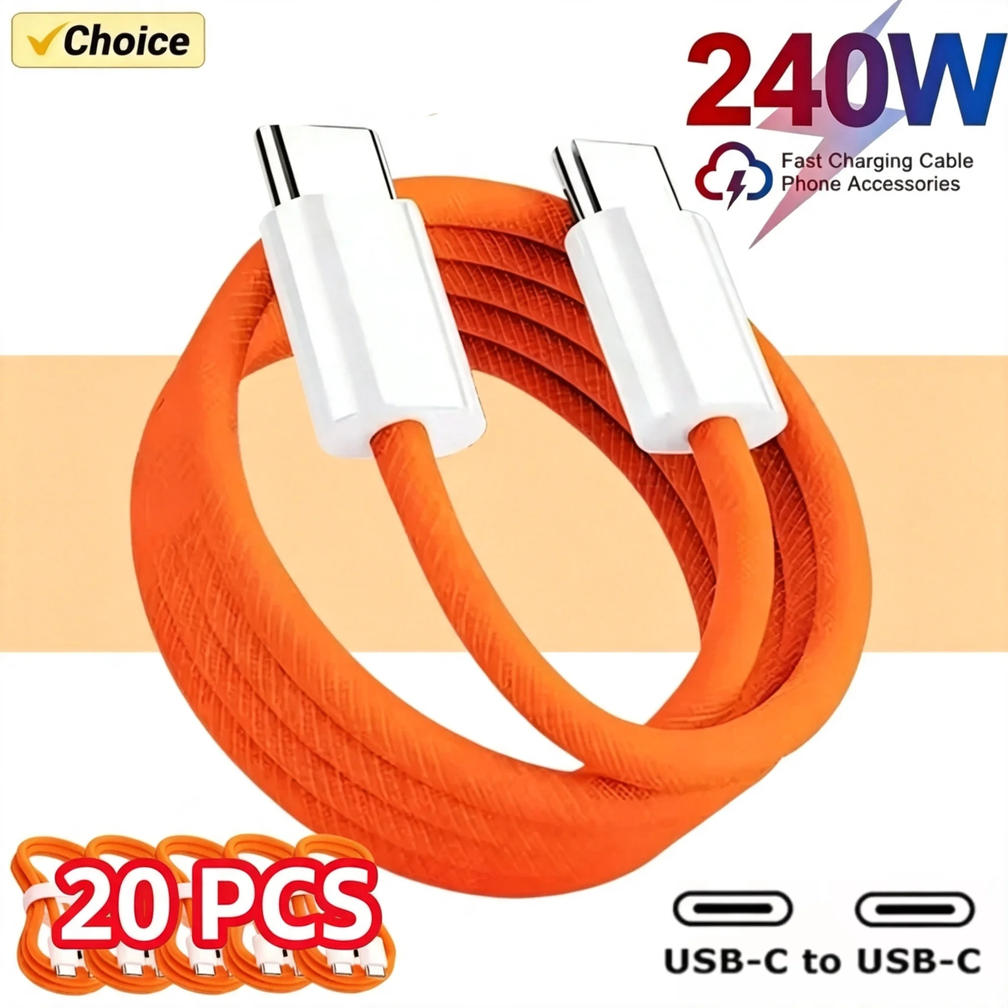 20PCS USB C Cable to USB C 240W Fast Charging Charger Cable Supports Fast Charging For iPhone 17 16 15 Samsung Huawei Xiaomi Etc