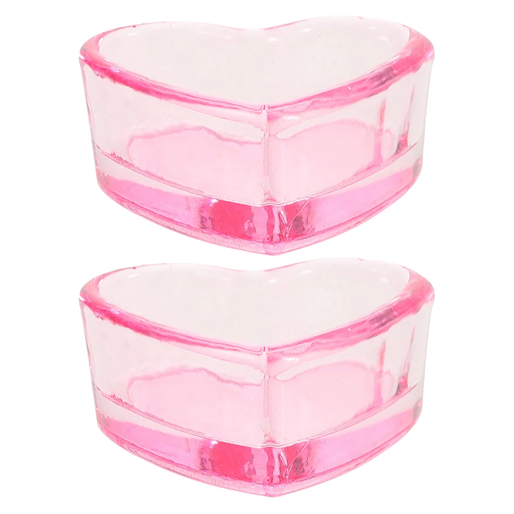 ถ้วยแก้วใสสำหรับใส่ยาทาเล็บ 2 ชิ้น อุปกรณ์ทำเล็บคริสตัลใส สำหรับร้านทำเล็บและใช้ในบ้าน