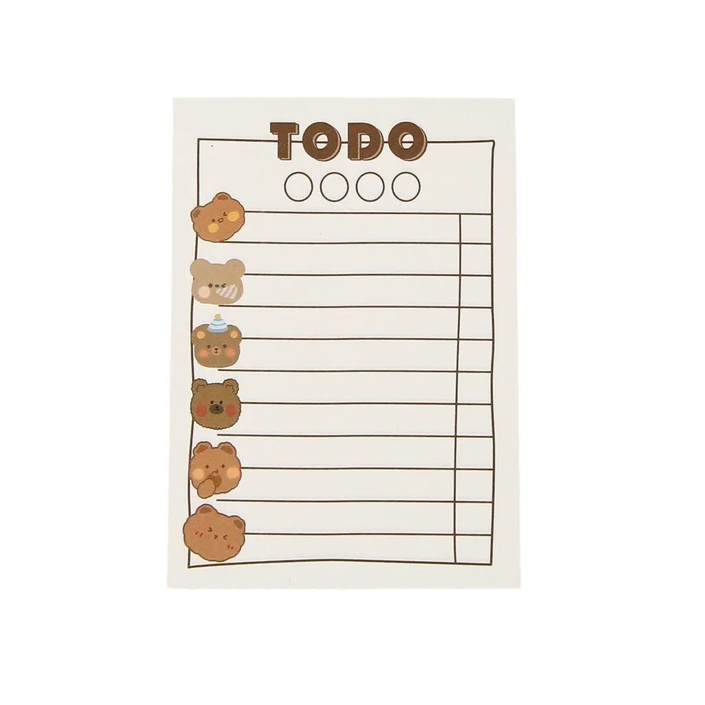 50 Sheets/book, Notepad Book Small Portable, Cute Bear Notepad Book ,Note Sticker Message Book,Sticky Note Paper Stationery