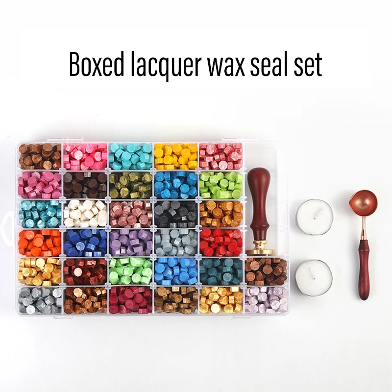 Sealing Wax Beads Set 600 PCS Multicolors Octagonal Wax Bead With Storage Case For Stamp Envelope Gift Wrapping