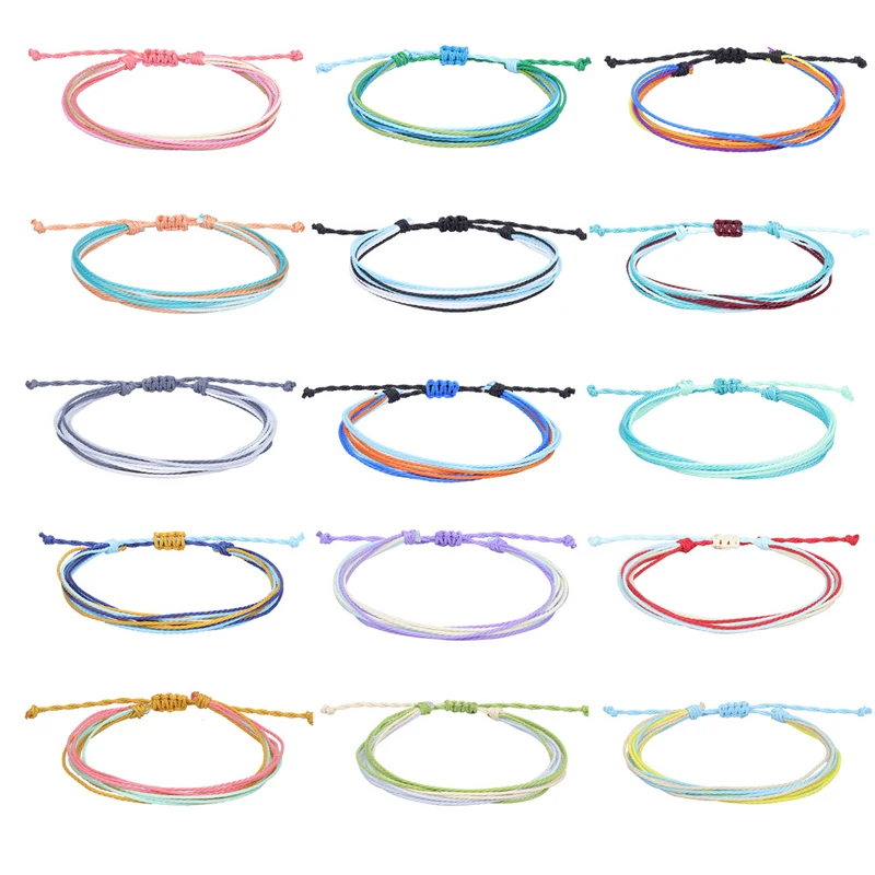 Boho Women Handmade Woven Multilayer Anklet Weaving Bracelet On The Leg Braid Rainbow Thread Rope Beach Barefoot Foot Jewelry