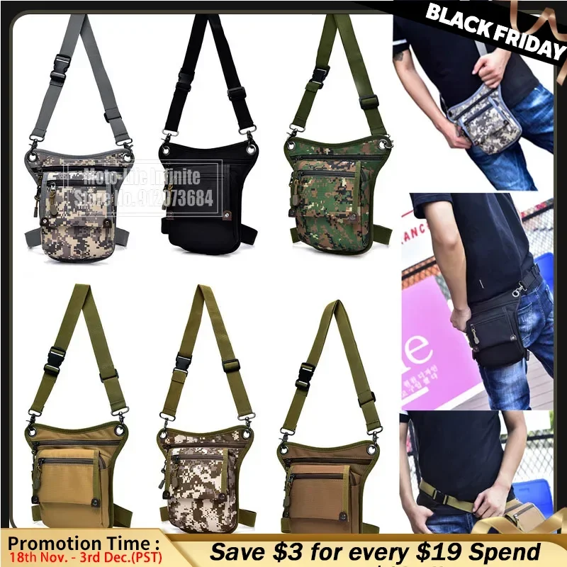 Motorcycle Hip Belt Waist Fanny Pack Men And Women Nylon Riding Travel Shoulder Messenger Crossbody Moto Bags Thigh Drop Leg Bag