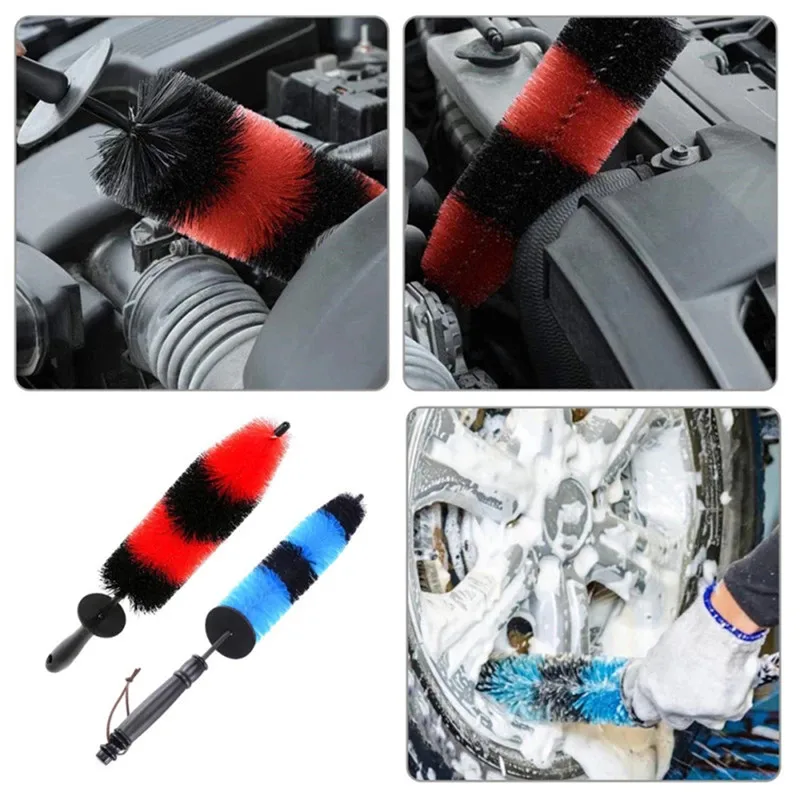 Lengthen Car Clean Accessories 43cm Car Wash Brush Car Truck Motor Engine Grille Wheel Wash Brush Car Cleaning Tool