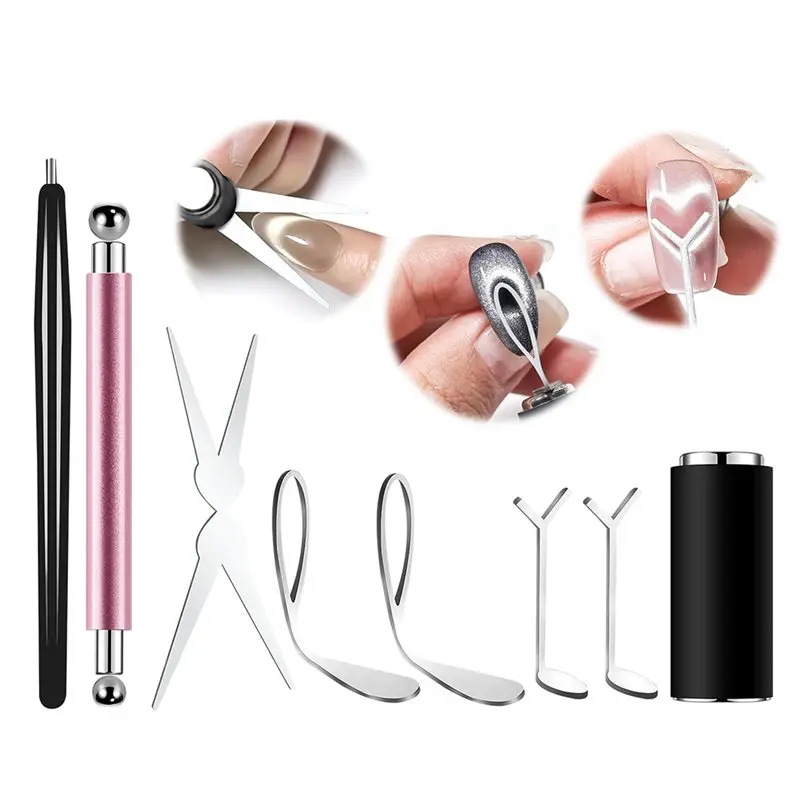 【FLASH DEAL】Magnetic Nail Art Pen Cat-Eye Magnet Set 3 In 1 Round Heart Cat-Eye Magnets Tool With Ball Magnets