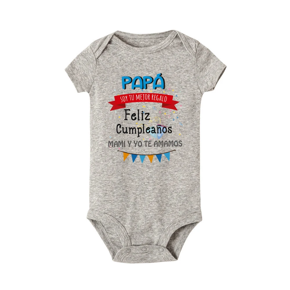 Dad I Am Your Best Birthday Gift Mom and I Love You Print Baby Romper Funny Infant Summe Bodysuit Newborn Short Sleeve Jumpsuit