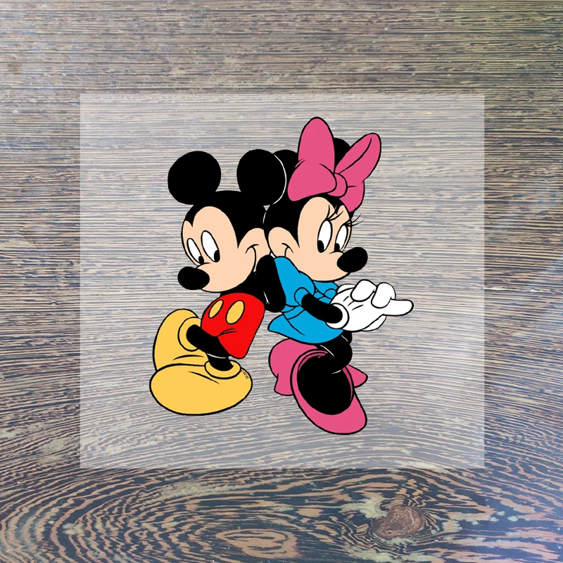 Mickey Minnie Mouse Iron on Clothing Sticker Lovers Daisy Donald Duck Clothes Patches Hot Transfer Sticker Hoodie Tops Applique