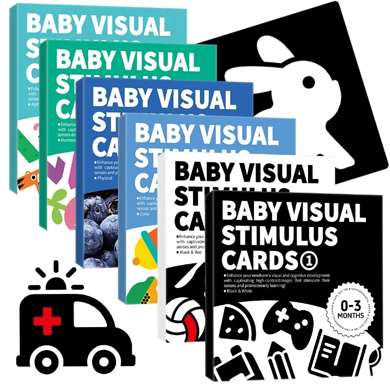 

New Baby Visual Stimulation Cards Montessori High Contrast Flash Card Infant Gift For Children Cognition Toy