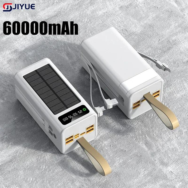 Fast Charging Treasure 50000/60000mah Solar Large Capacity Mobile Power Outdoor Travel Camping Mobile Phone External Battery