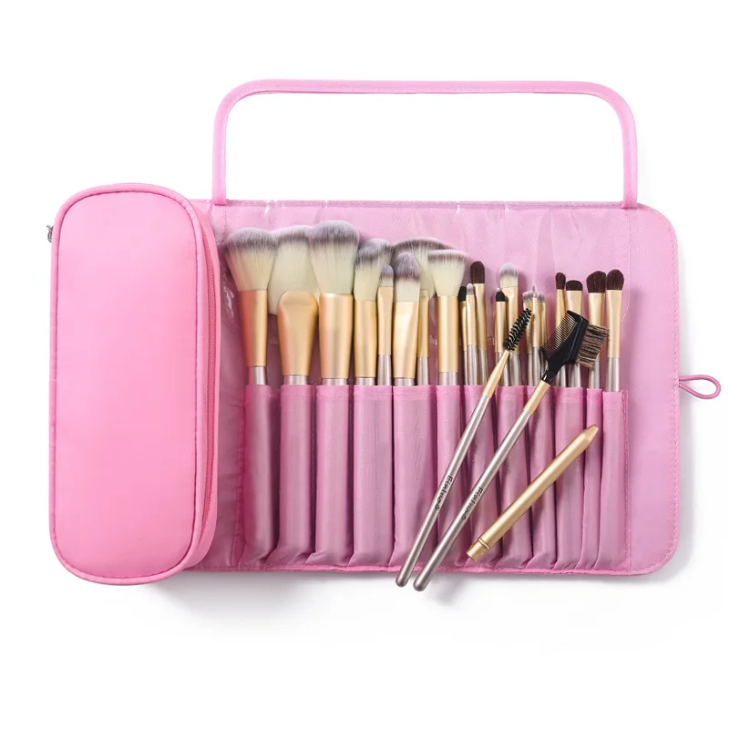 Makeup Bag Women\'s Cosmetic Brush Bag Travel Organizer Makeup Brushes Fold Tools Rolling Bags Waterproof Nylon Makeup Case