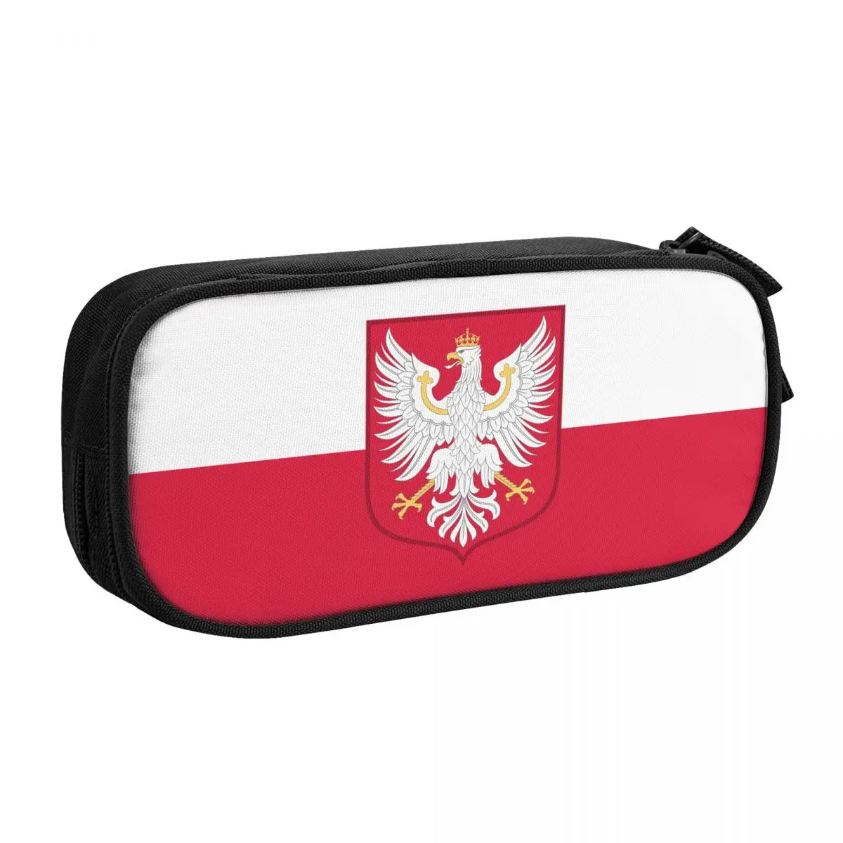 Kingdom Of Poland Flag Customized Kawaii Pencil Cases Girls Boys Large Storage Pencil Bag Pouch Students Stationery