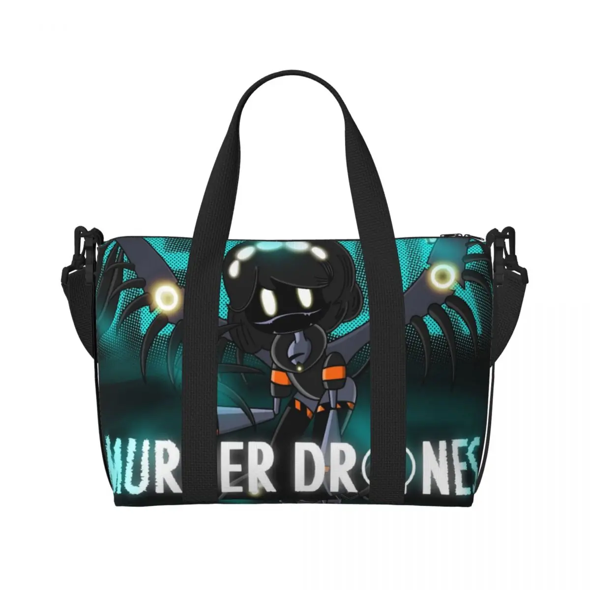 

Custom Anime Movies Murder Drones Games Beach Tote Bag Women Large Compartment Gym Beach Travel Bags