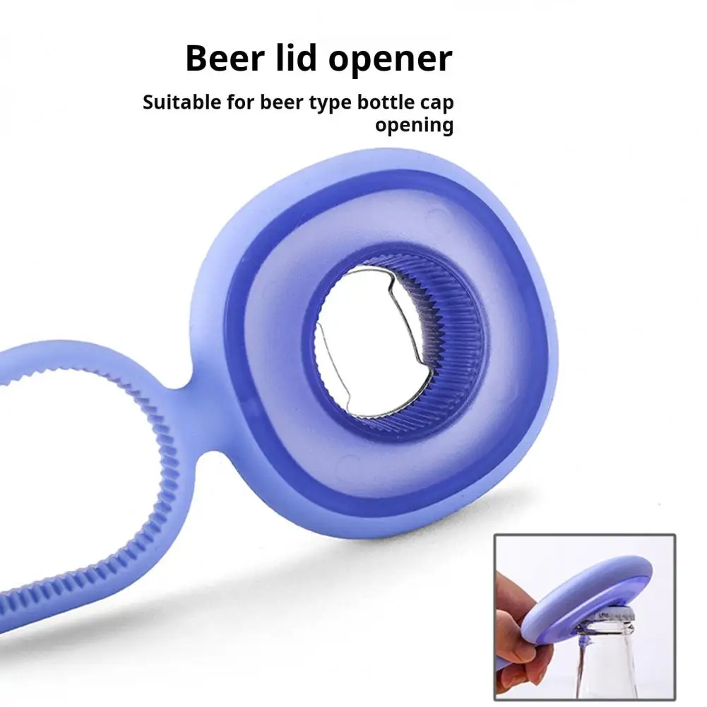 Compact Bottle Opener Elderly-friendly 3-in-1 Bottle Opener Set for Arthritic Hands Easy Grip Silicone Kitchen Tool for Seniors