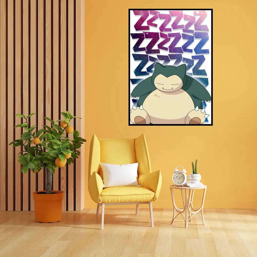 MINISO P-Pokemon S-Snorlax Poster Prints Wall Painting Bedroom Living Room Decoration Office Small