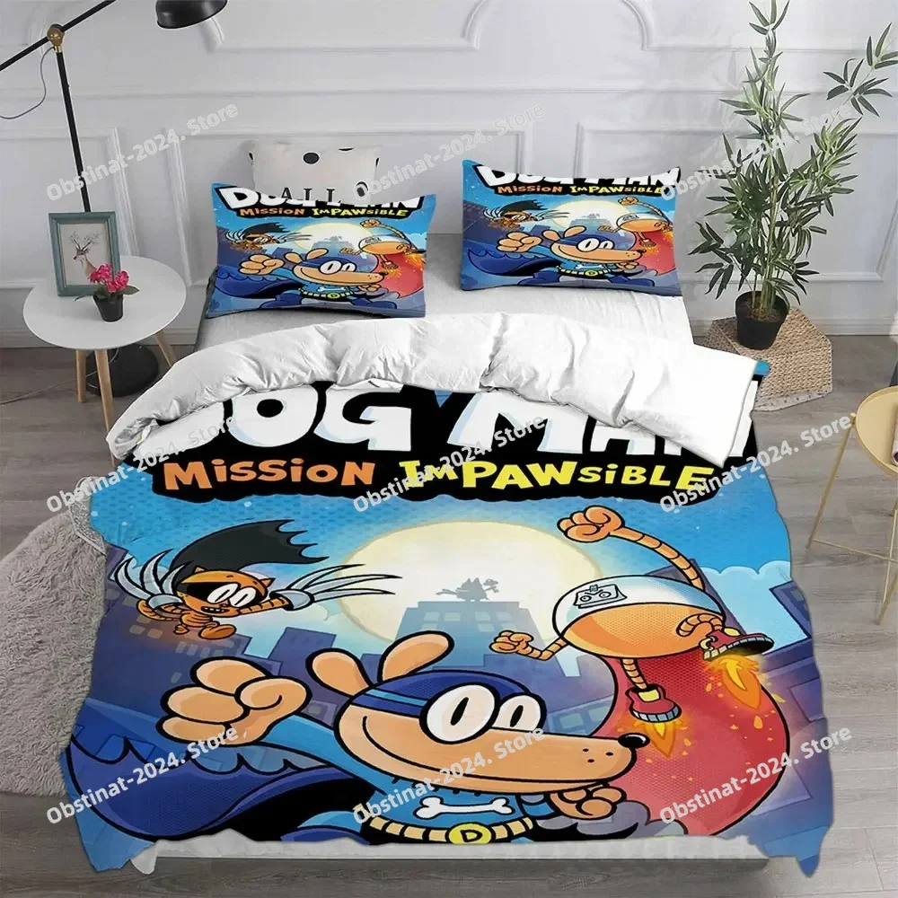 Dog Man Comforter Pillow Case Bedding Set Printed Bed Set Duvet Cover Sheet Pillowcase Bed Soft Quilt Cover Full Queen King Size - view 2