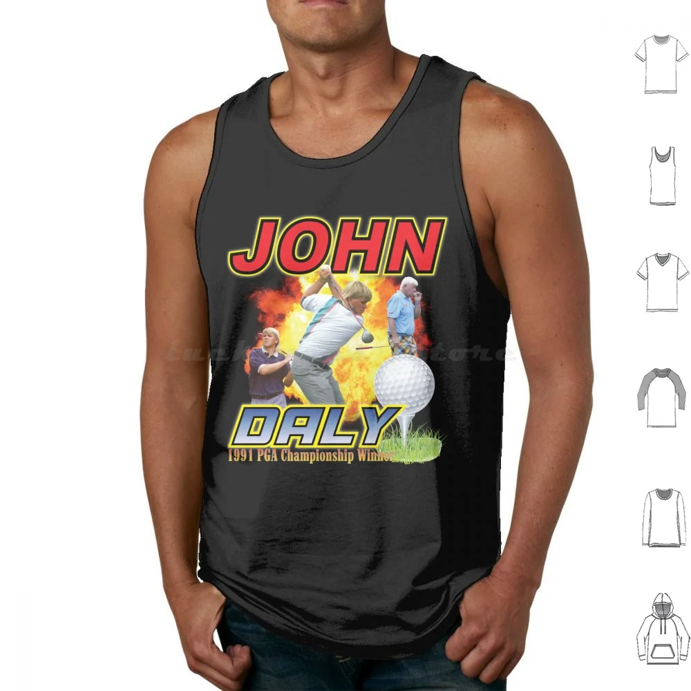 John Daly Tank Tops Vest Sleeveless Long John Wild Thing Golf The Lion Retro Sports 90s Daly Throwback Green Time
