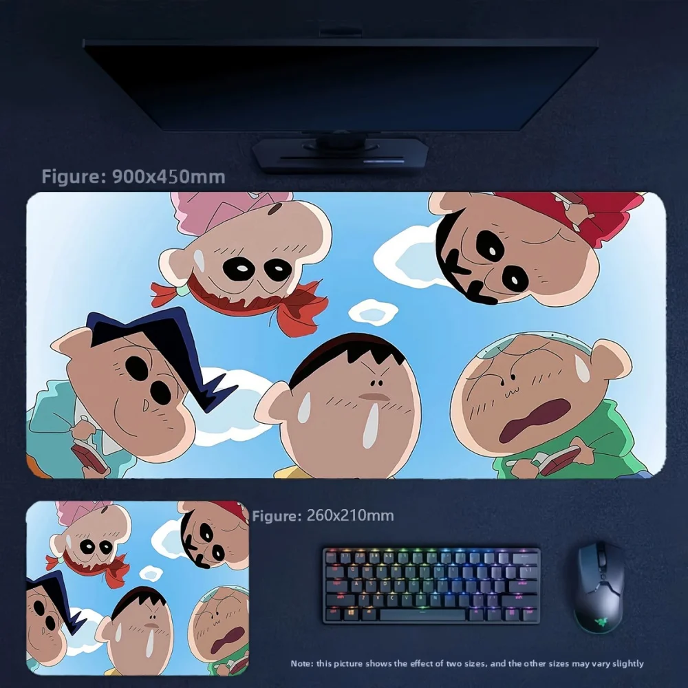Cartoon Crayon Shin Chan and His Friends Non-slip Leather Mouse Pad Children's Comfortable Bracers Leather Writing Mat Table Mat
