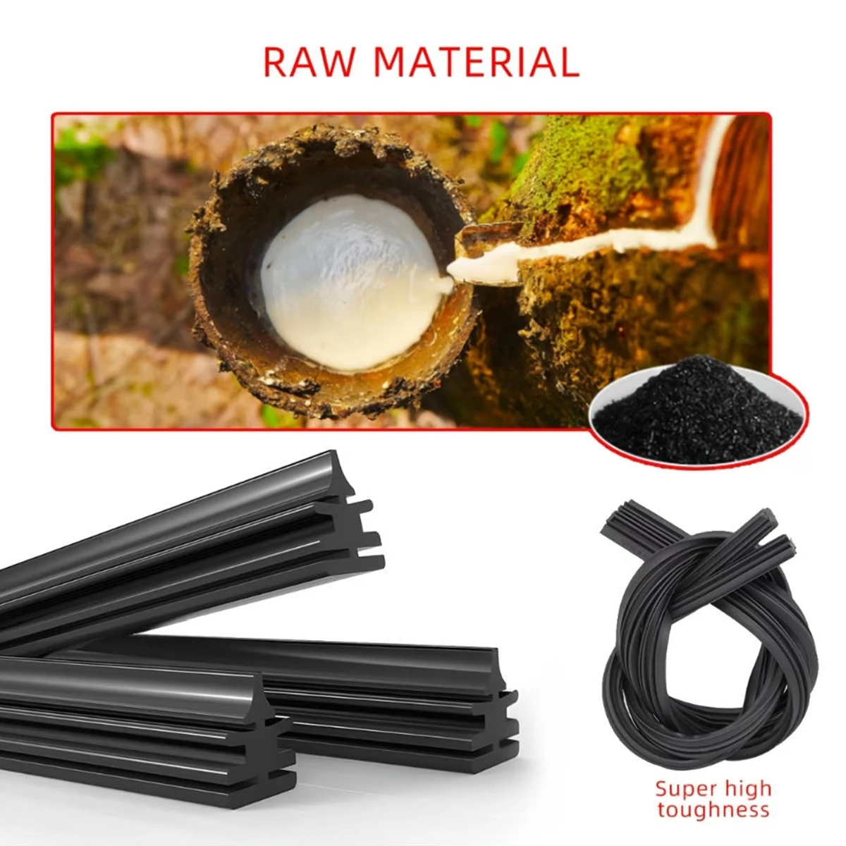 4PCS 14''-32'' Car Rubber Wiper Replacement With Natural Rubber High Definition Silent Durable Compatible With Most Car Wipers