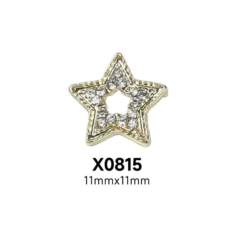 10개입 3D 럭셔리 합금 별 네일 아트 참 장식품 매니큐어 데코 부품 네일 장식 용품