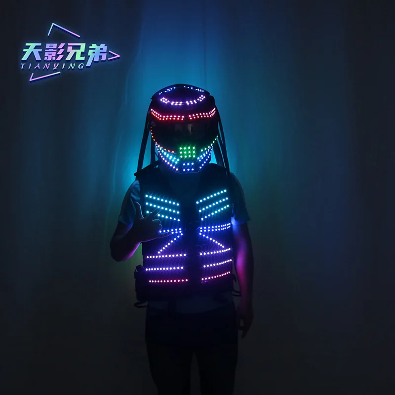 

Alien Wars Iron Blood Warrior LED Luminous Clothing Stage Party Luminous Clothing Luminous Helmets