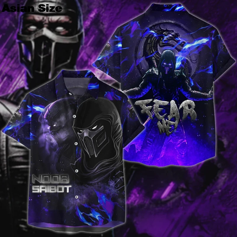 

Game Mortal Kombat Grphic Shirts for Men Clothing 3D Mk Hawaiian Printed Beach Shirts Short Sleeve y2k Tops Fashion Lapel Blouse