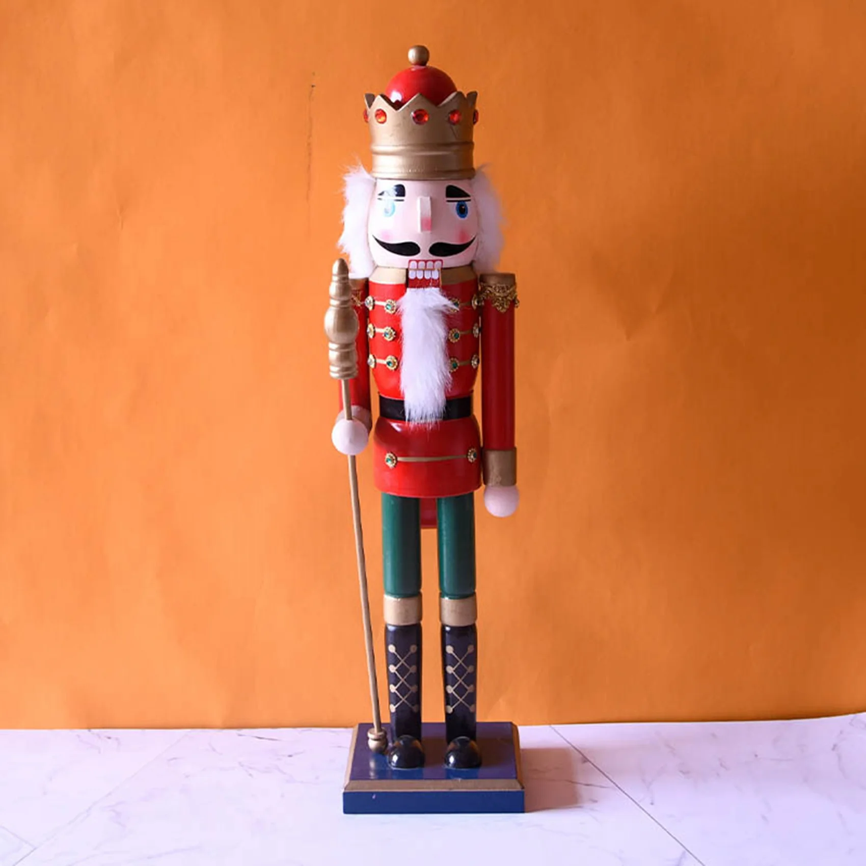 50CM Wooden Nutcracker Doll Handpainted Nutcracker Handicraft Decoration New Year Christmas Home Decoration Ornaments