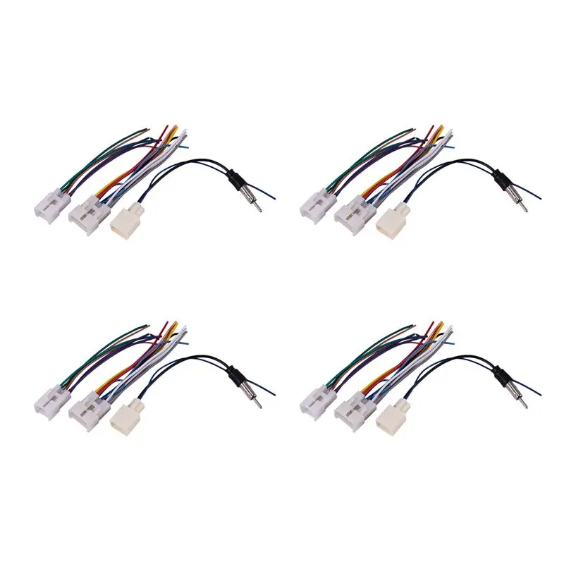 Authentic 8X Car Stereo CD DVD Wiring Harness For TOYOTA With Antenna Adapter Cable