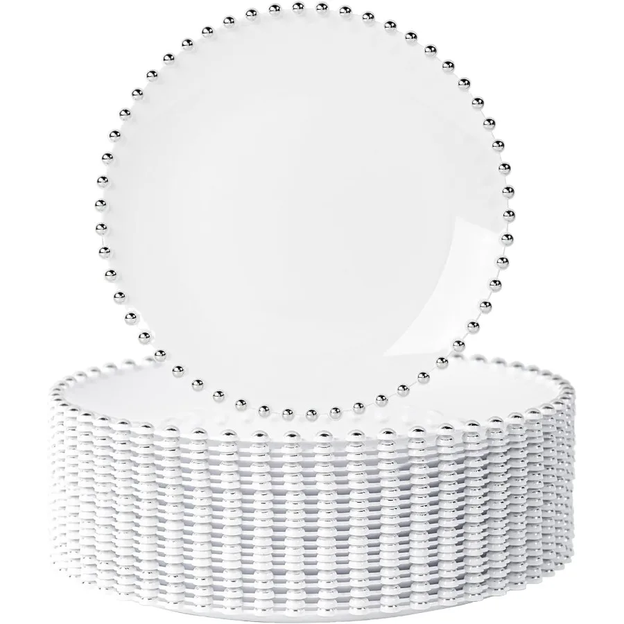

50Pcs Elegant Disposable Dinnerware Party Set for Wedding and Birthday Celebrations Includes 25Pcs 10 Dinner Plates and 25Pcs 7