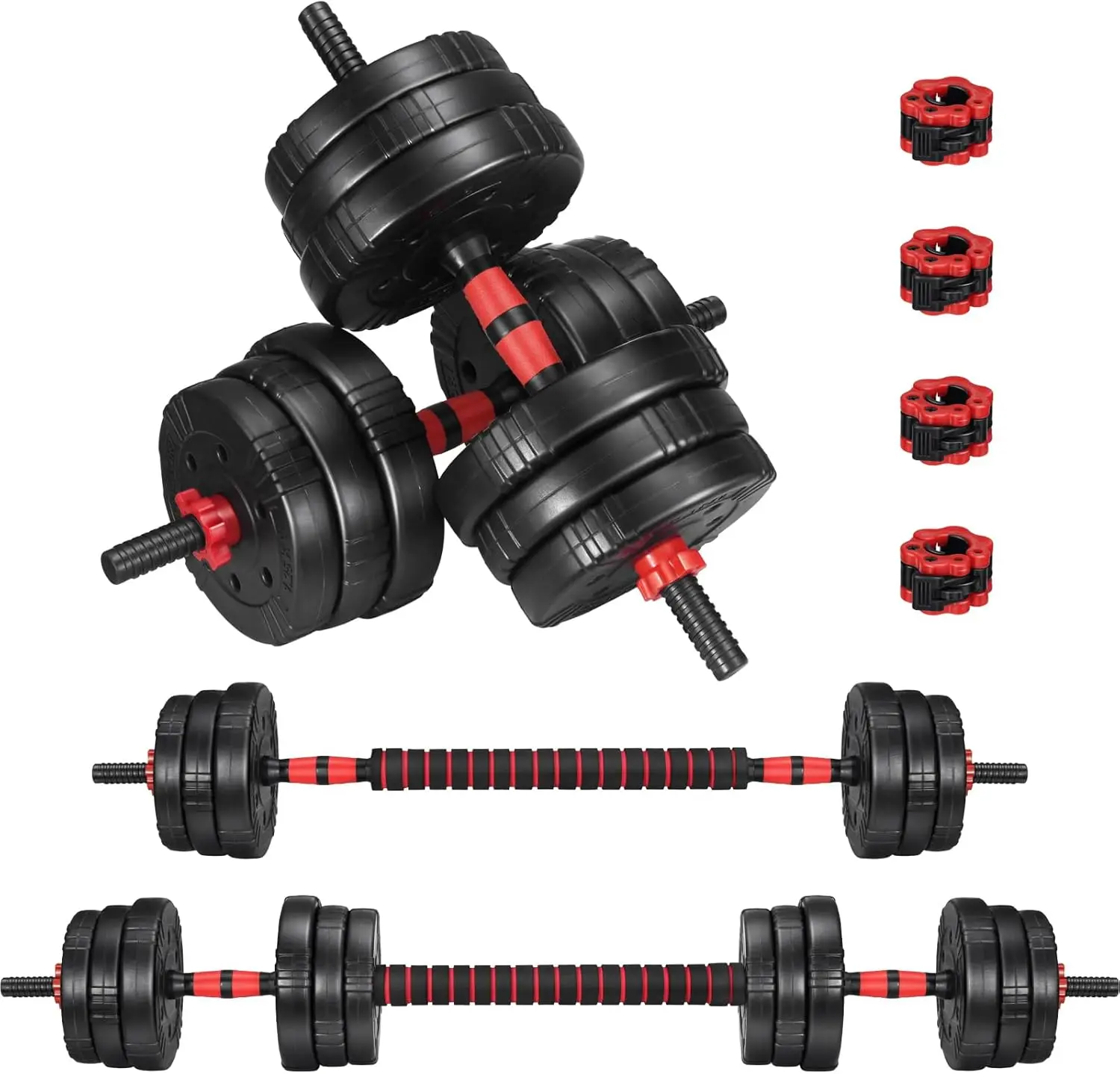 

Adjustable Dumbbell Set, 22/44/66/88Lbs Free Weights, 4-In-1 Barbell & Kettlebell Set, Non-Slip Handles, Fitn For Men &