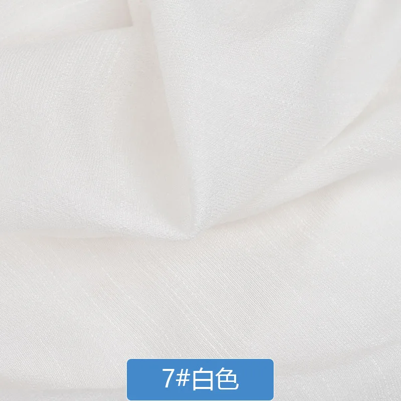 Summer Thin Fabric Solid Color Linen Slub Cotton Fabric DIY Dress Robes Clothing Handmade Patchwork Fabric by half meter