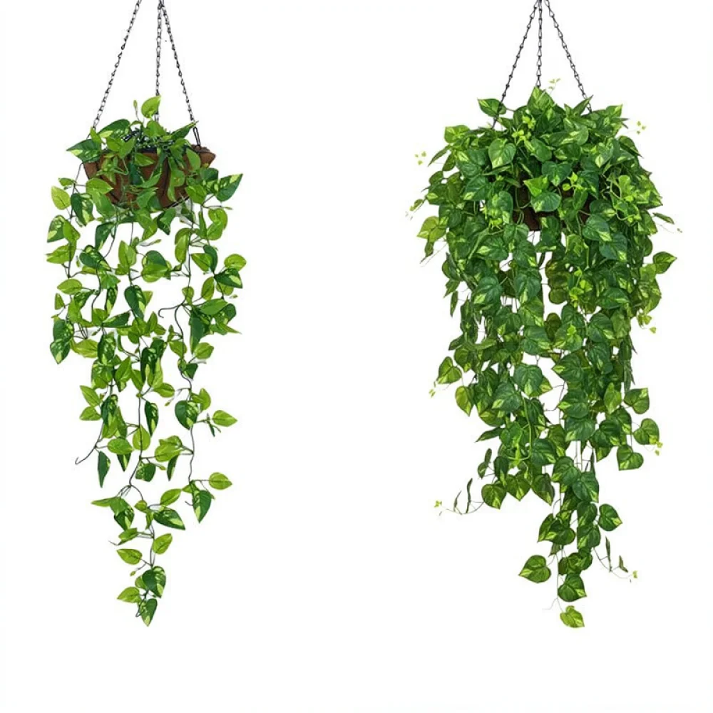 Decorative Artificial Pothos Vine For Zongwang Indoor Garden Hanging Plant Silk Greenery Garland Aesthetic Decor