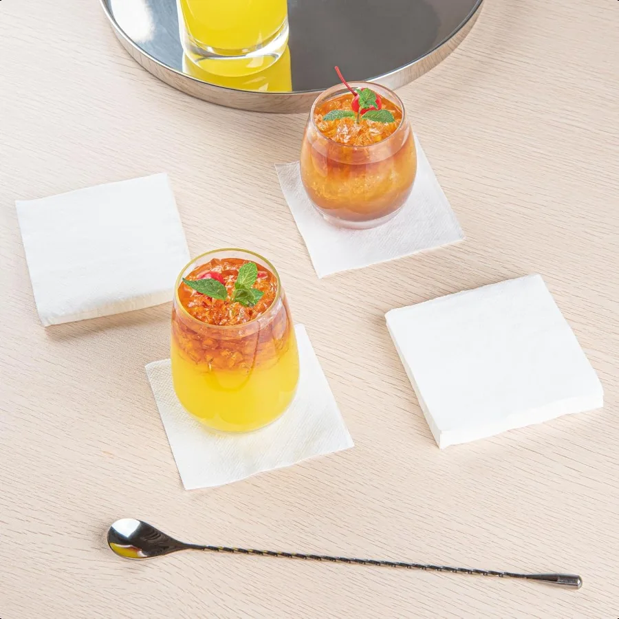 RestaurantwareSaving Nature Guardanapos de 9 x 9 polegadas para festa 500 Guardanapos de restaurante duráveis 1 camada com designs de floco de neve Pap branco