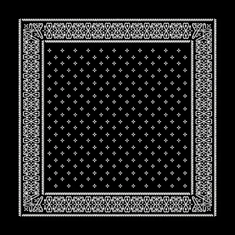 

58cm Fashion Hip Hop Bandana Square Cashew Scarf Skull Masks Head Cover Tie Dye Black White Paisley Motorcycle Cycling Headwear